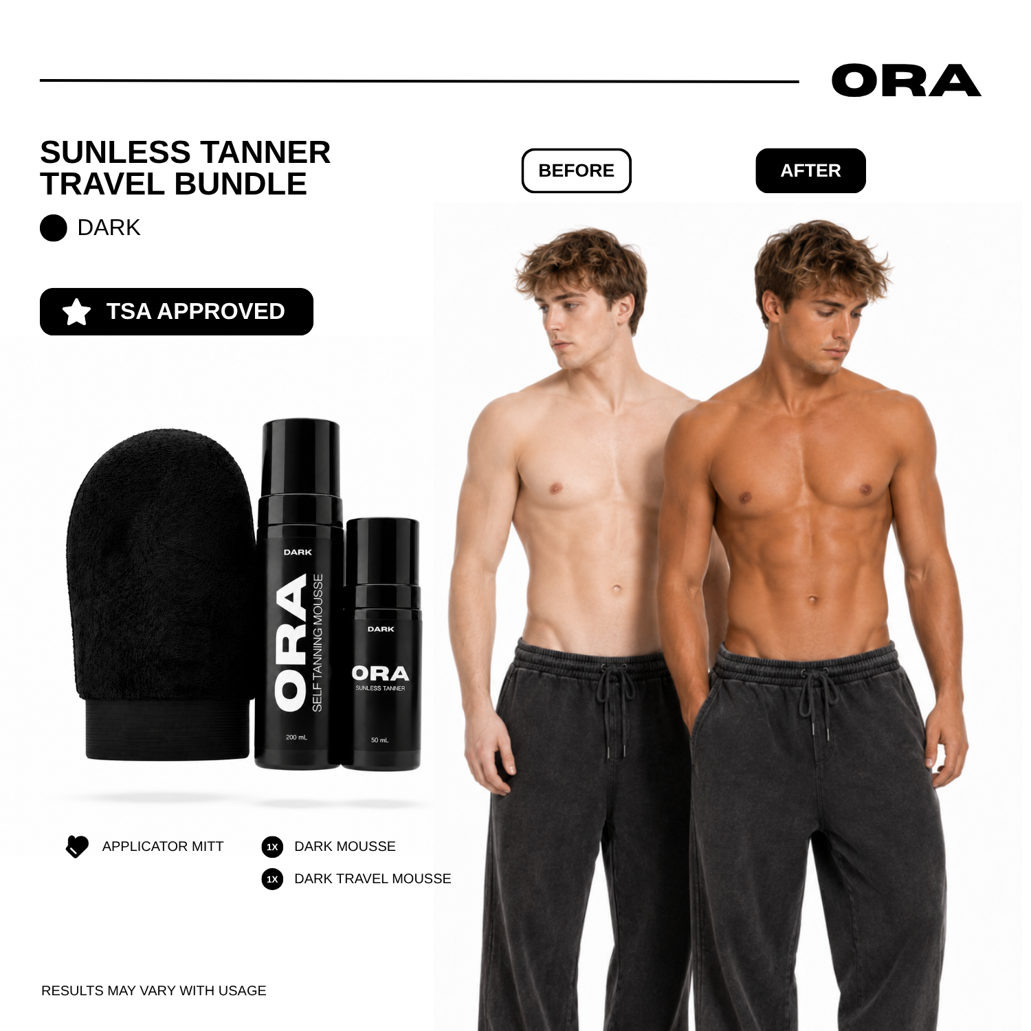 Dark Sunless Tanner Travel Bundle
